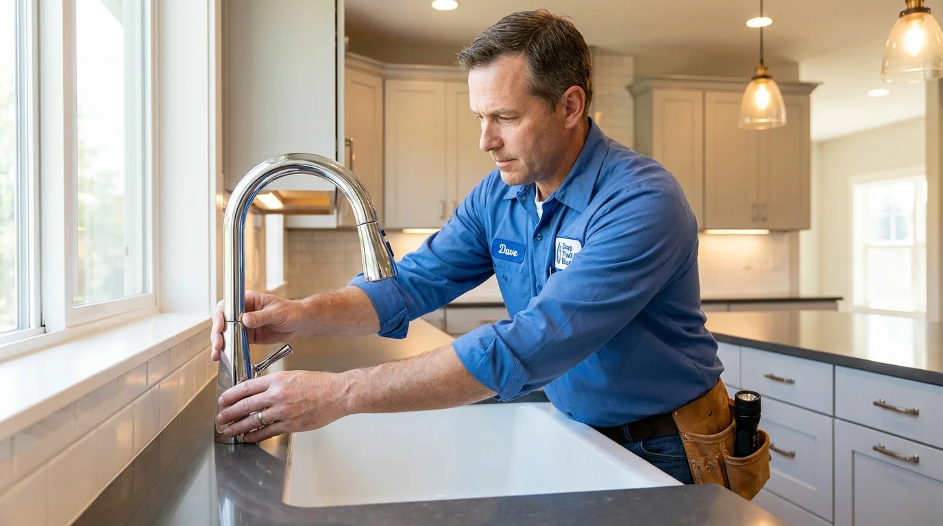 Kitchen faucet installation by Johns Plumbing LLC in Larimore